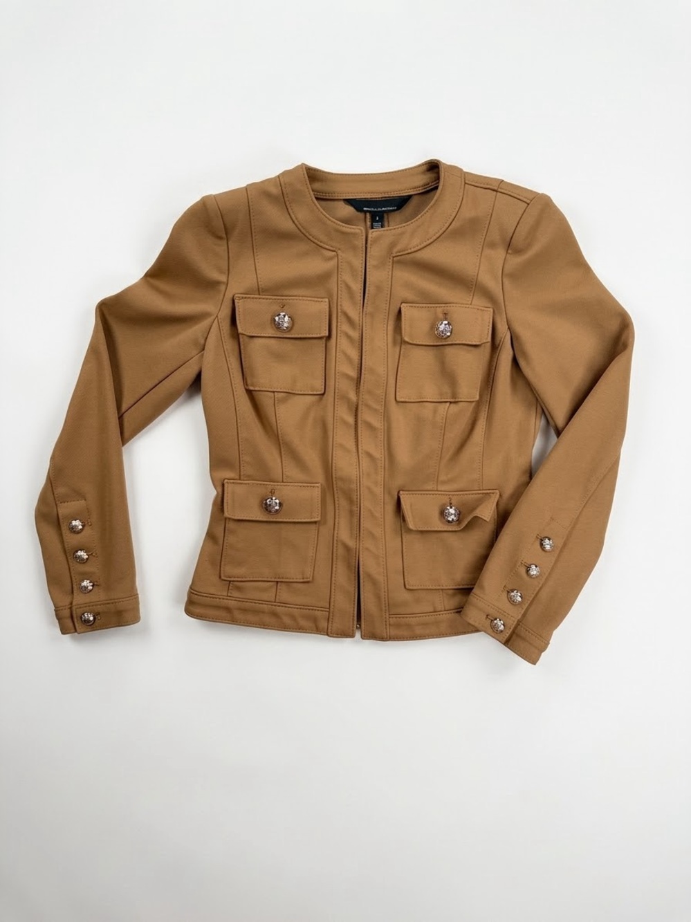 White House Black Market Camel Utility Pocket Jacket